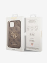Guess Guess PU 4G fém logós fém hátlap iPhone 14 készülékhez Barna