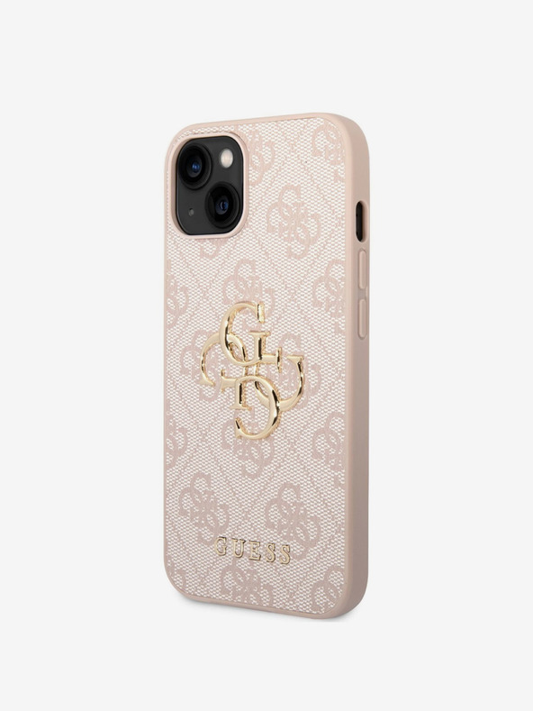 Guess Guess PU 4G fém logós hátlap az iPhone 14 rózsaszínű készülékhez