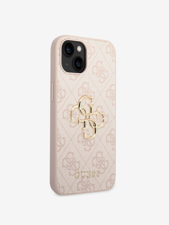 Guess Guess PU 4G fém logós hátlap az iPhone 14 rózsaszínű készülékhez