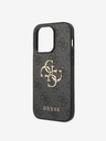 Guess Guess PU 4G fém logós hátlap az iPhone 15 Pro szürke modellhez