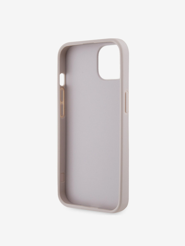 Guess Guess PU 4G Strass háromszög fém logós hátlap iPhone 15-hez Rózsaszínű