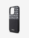 DKNY PU bőr Ismétlődő mintás kártyazseb hátlap iPhone 14 Pro Fekete DKNY DKNY