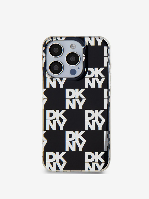 DKNY PC/TPU kockás mintás hátsó borító iPhone 14 Pro Max készülékhez Fekete DKNY
