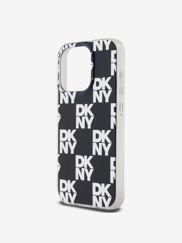 DKNY PC/TPU kockás mintás hátsó borító iPhone 14 Pro Max készülékhez Fekete DKNY