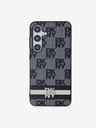 DKNY PU bőr kockás mintás és csíkos hátsó borító Samsung Galaxy S24 fekete DKNY Galaxy S24 fekete DKNY