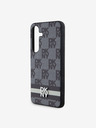 DKNY PU bőr kockás mintás és csíkos hátsó borító Samsung Galaxy S24 fekete DKNY Galaxy S24 fekete DKNY