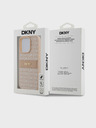 DKNY PU bőr ismétlődő mintás, tónusos csíkos hátlap iPhone 14 Pro Max rózsaszín DKNY