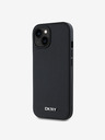 DKNY PU bőr ezüst fém logós Magsafe hátlap iPhone 13-hoz Fekete DKNY DKNY