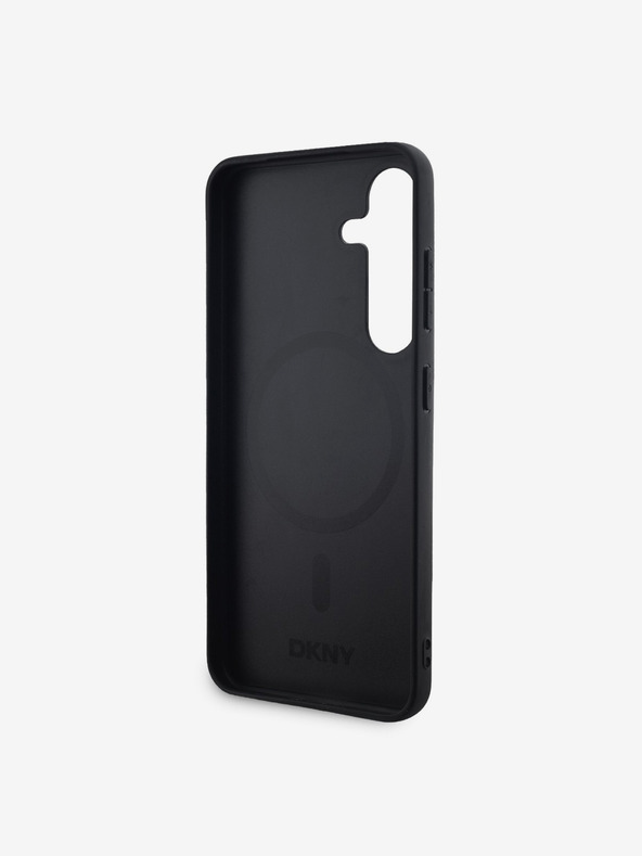 DKNY PU bőr kockás mintás Magsafe hátsó borító Samsung Galaxy S24 fekete DKNY