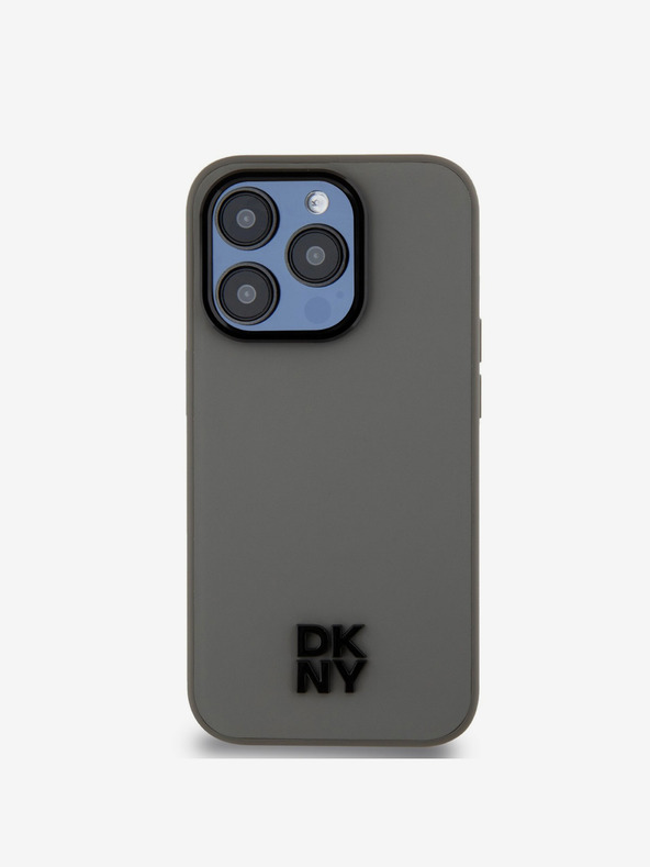DKNY PU bőr Stack Logo Magsafe hátlap iPhone 15 Pro Max szürke DKNY szürke DKNY
