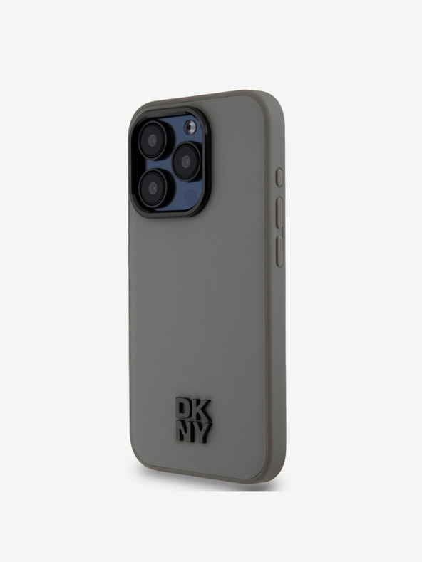 DKNY PU bőr Stack Logo Magsafe hátlap iPhone 15 Pro Max szürke DKNY szürke DKNY
