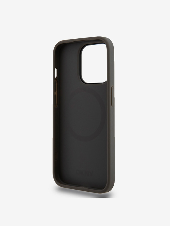 DKNY PU bőr Stack Logo Magsafe hátlap iPhone 15 Pro Max szürke DKNY szürke DKNY