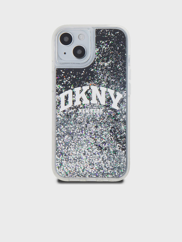 DKNY Folyékony csillogó íves logós hátlap iPhone 11 fekete DKNY DKNY