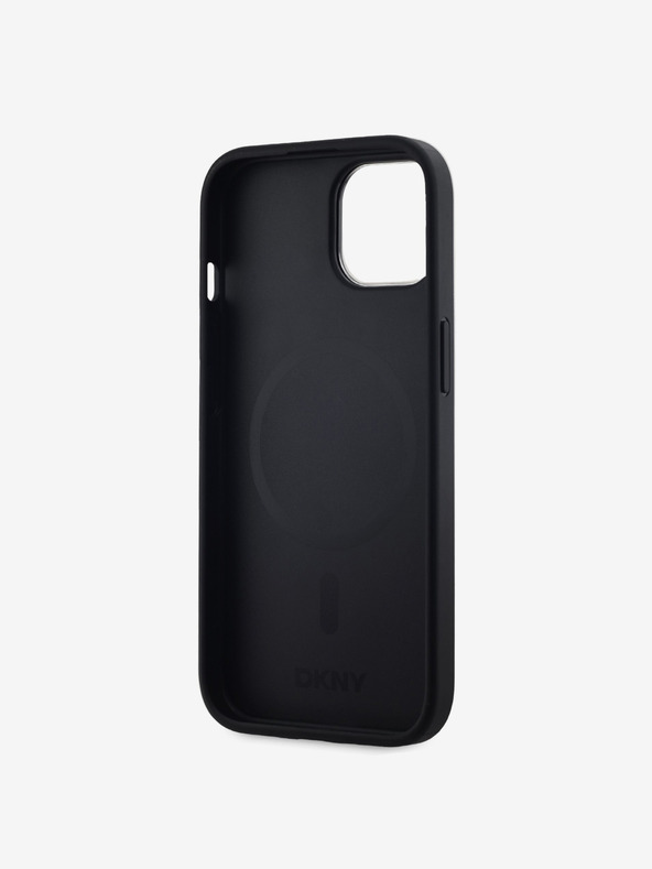 DKNY PU bőr Stack Logo Magsafe hátlap iPhone 15-hez Fekete DKNY DKNY