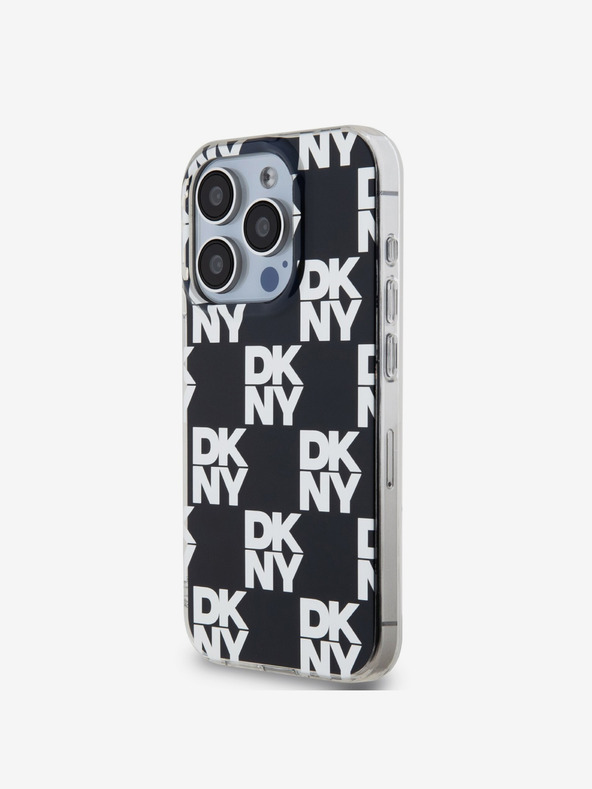 DKNY PC/TPU kockás mintás hátsó borító iPhone 15 Pro Max-hoz Fekete DKNY
