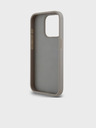 DKNY PU bőr ismétlődő mintás, tónusos csíkos hátlap iPhone 14 Pro bézs DKNY DKNY