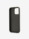 DKNY PU bőr Stack Logo csuklópántos hátlap iPhone 15 Pro barna DKNY