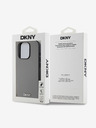 DKNY PU bőr ezüst fém logós Magsafe hátlap iPhone 15 Pro Max-hoz szürke DKNY