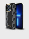 DKNY PU bőr kockás mintás Magsafe hátlap iPhone 15 Pro fekete DKNY fekete DKNY