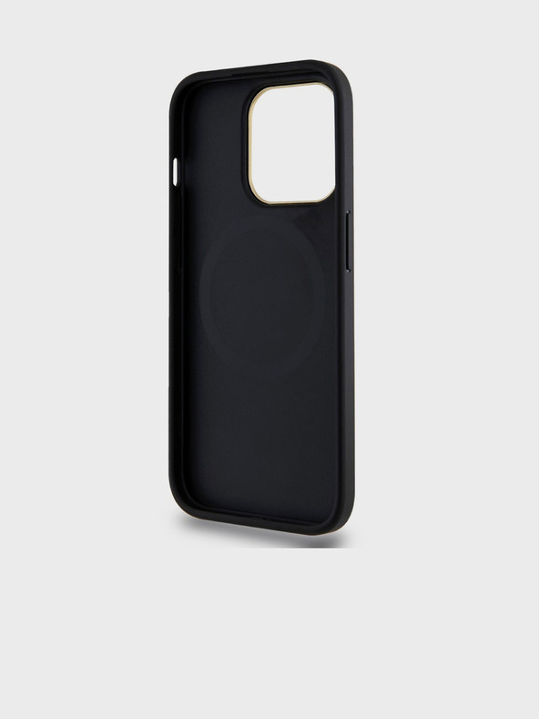 DKNY PU bőr kockás mintás Magsafe hátlap iPhone 15 Pro fekete DKNY fekete DKNY