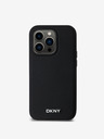 DKNY PU bőr ezüst fém logós Magsafe hátlap iPhone 14 Pro Fekete DKNY DKNY