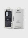 DKNY PU bőr ismétlődő mintás tonális csíkos hátlap iPhone 14 Pro Max fekete DKNY fekete DKNY