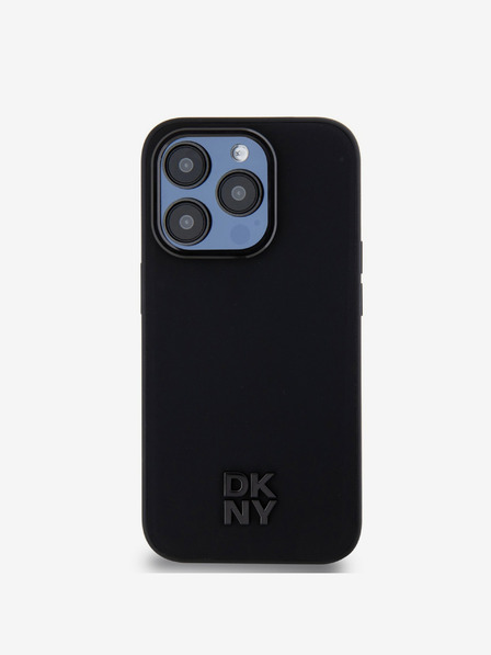 DKNY PU bőr Stack Logo Magsafe hátlap iPhone 15 Pro Max-hoz Fekete DKNY DKNY