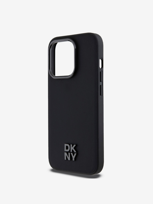 DKNY PU bőr Stack Logo Magsafe hátlap iPhone 15 Pro Max-hoz Fekete DKNY DKNY