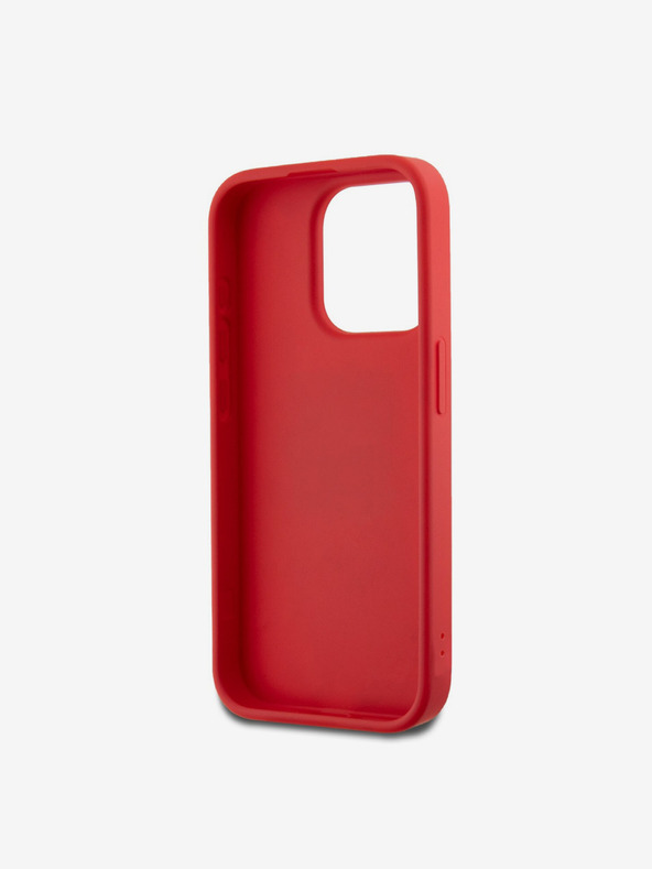 DKNY PU bőr Stack Logo csuklópánt hátlapi borító iPhone 15 Pro Max piros DKNY