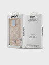 DKNY PU bőr kockás mintás és csíkos hátlapi borító iPhone 14 Pro rózsaszín DKNY rózsaszín iPhone 14 Pro-hoz