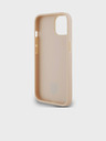 DKNY PU bőr kockás mintás és csíkos hátlapi borító iPhone 15 készülékhez Rózsaszín DKNY