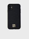 DKNY PU bőr Repeat Pattern Stack Logo Magsafe hátlap iPhone 11 fekete DKNY DKNY fekete iPhone 11-hez