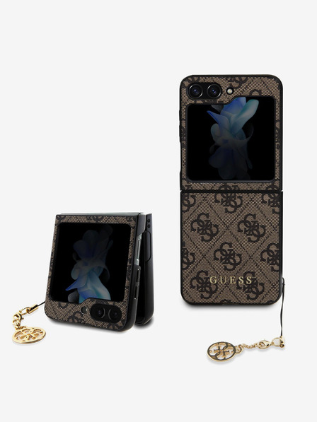 Guess Guess 4G Charm hátlapi borító Samsung Galaxy Z Flip 5 készülékhez Barna