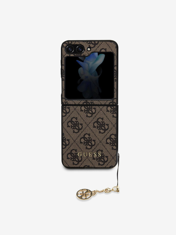 Guess Guess 4G Charm hátlapi borító Samsung Galaxy Z Flip 5 készülékhez Barna