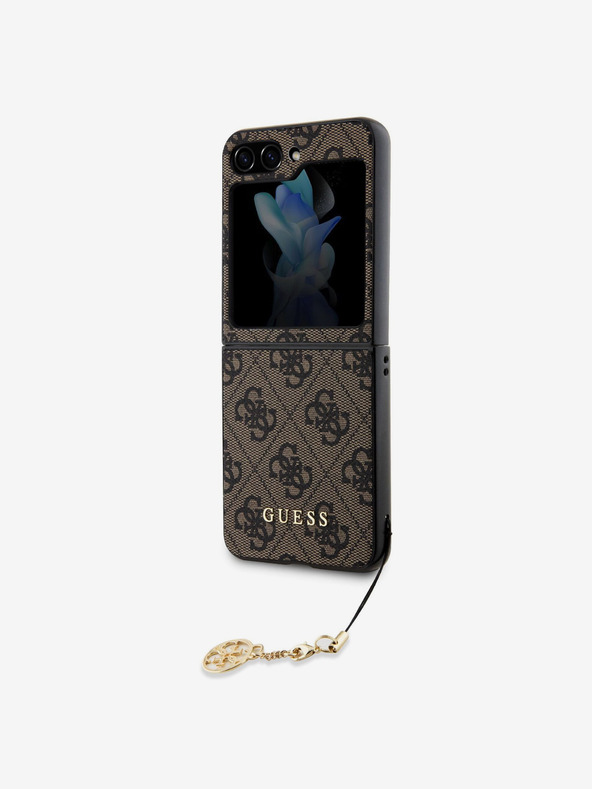 Guess Guess 4G Charm hátlapi borító Samsung Galaxy Z Flip 5 készülékhez Barna