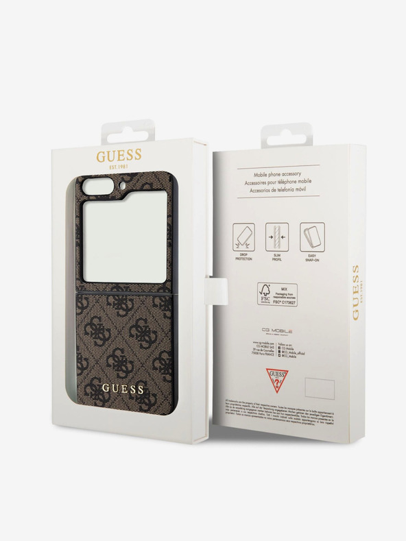 Guess Guess 4G Charm hátlapi borító Samsung Galaxy Z Flip 5 készülékhez Barna