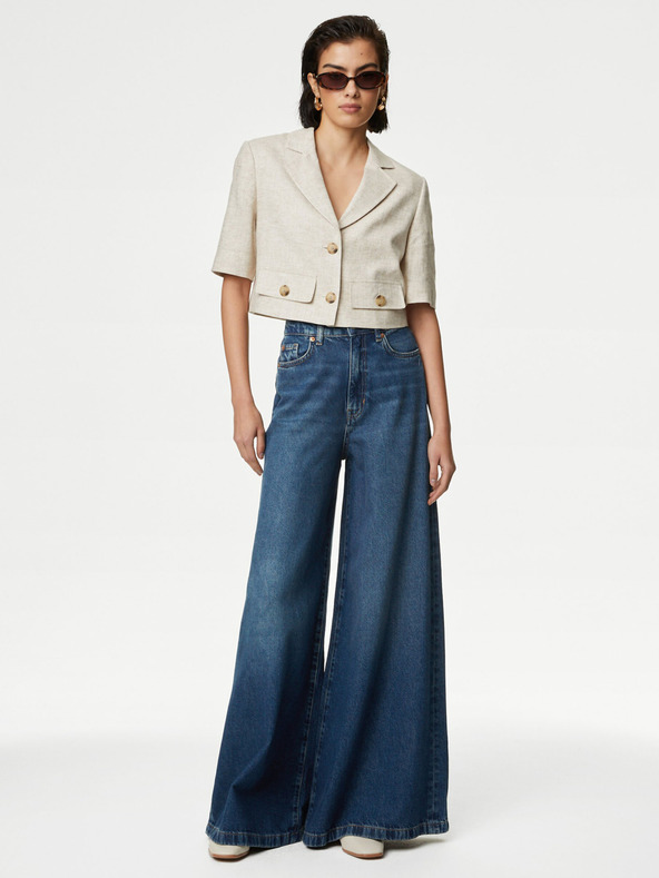 Marks & Spencer Sötétkék női széles farmernadrág Marks & Spencer