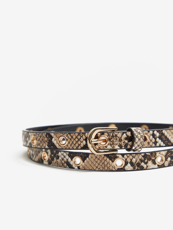 Orsay ORSAY világosbarna és fekete női öv 2db