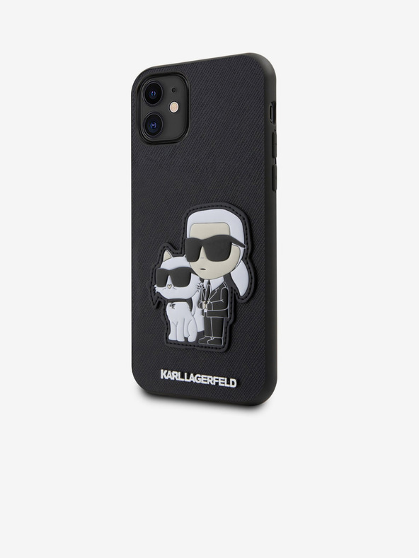 Karl Lagerfeld PU Saffiano Karl és Choupette NFT hátlap iPhone 11 fekete Karl Lagerfeld fekete iPhone 11-re