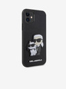 Karl Lagerfeld PU Saffiano Karl és Choupette NFT hátlap iPhone 11 fekete Karl Lagerfeld fekete iPhone 11-re