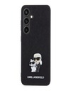 Karl Lagerfeld PU Saffiano fém Karl és Choupette hátlap Samsung Galaxy S24 Fekete Karl Lagerfeld fekete