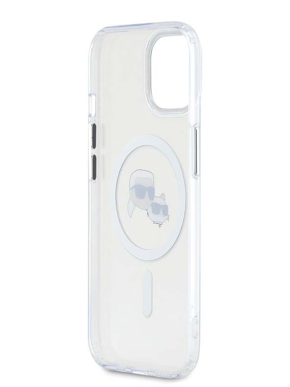 Karl Lagerfeld Karl Lagerfeld IML K&CH Heads fémkeretes MagSafe hátlap az iPhone 15 készülékhez Átlátszó