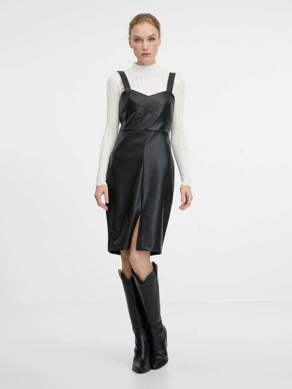 Orsay Orsay fekete női térdig érő burok ruha