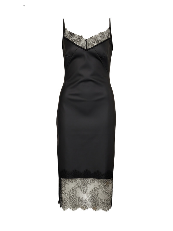 Orsay Orsay fekete női műbőr midi ruha