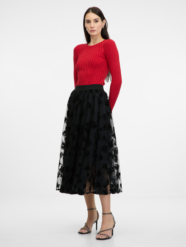 Orsay ORSAY fekete női midi szoknya