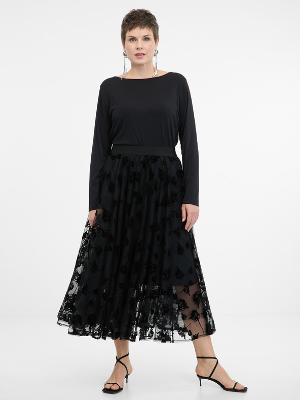 Orsay ORSAY fekete női midi szoknya