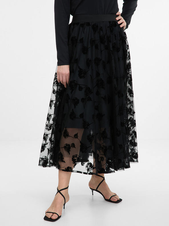 Orsay ORSAY fekete női midi szoknya