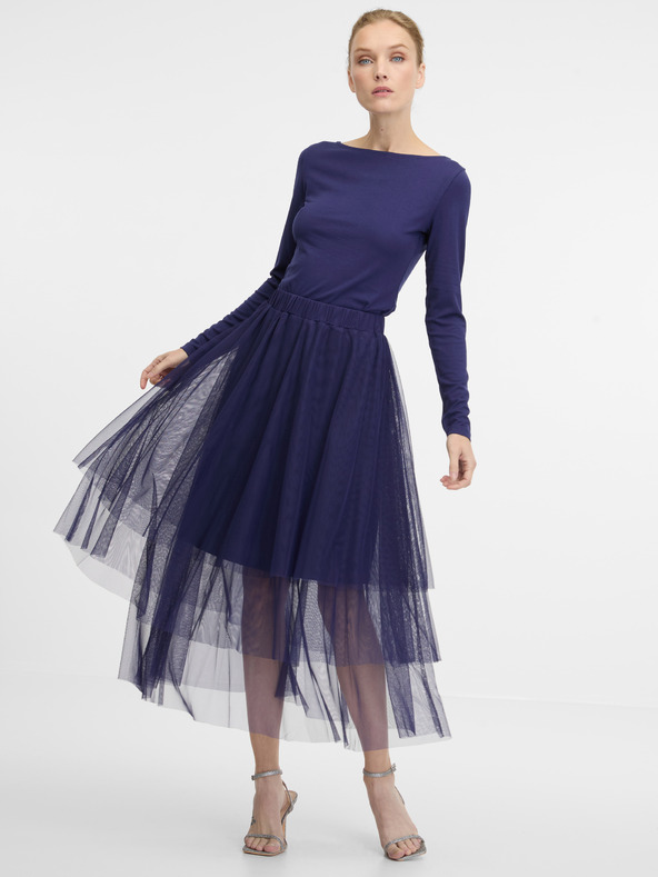 Orsay ORSAY sötét kék női midi szoknya