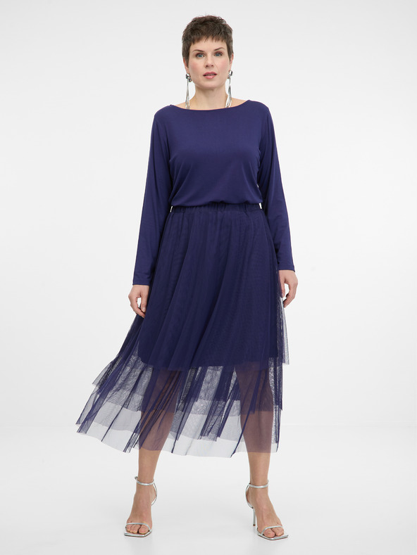 Orsay ORSAY sötét kék női midi szoknya