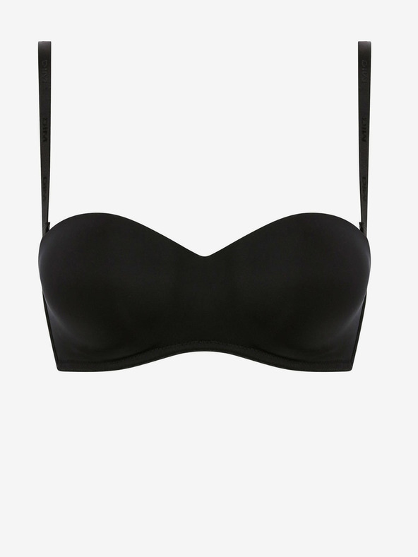 DIM Fekete női Dim WIREFREE STRAPLESS melltartó